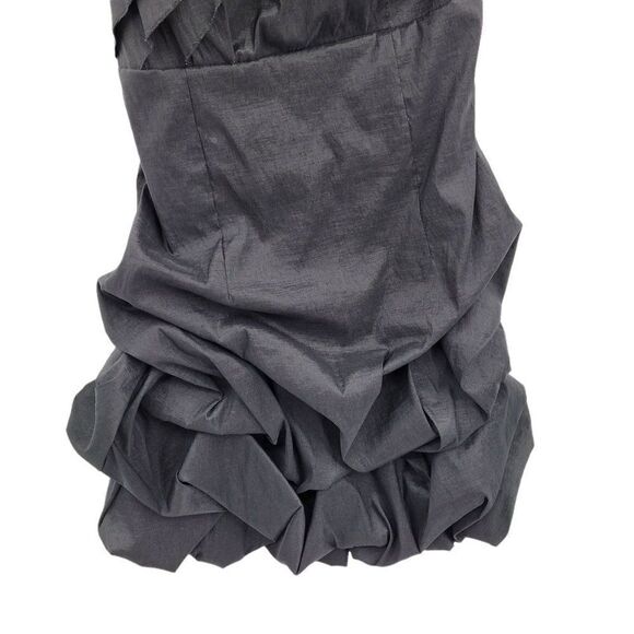 Forever 21 Dress Cocktail Avant-garde One Shoulder Ruffle 3D Rosette Black Sz M - Picture 7 of 10